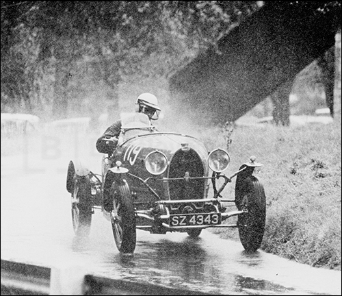 A Type 43 in the wet at Prescott Hill-climb.