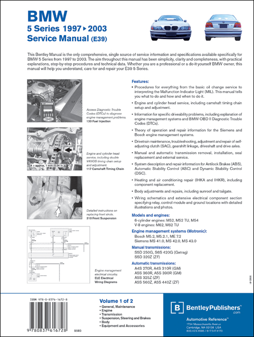 BMW 5 Series (E39) Service Manual: 1997-2003 back cover