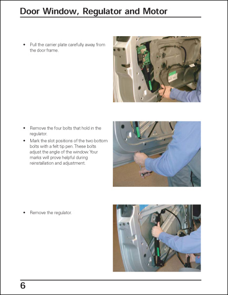 Volkswagen New Beetle Convertible Top and Window Repair Technical Service Training Self-Study Program Door Window, Regulator and Motor