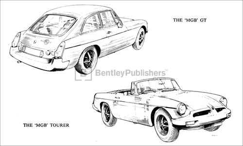 MGB GT and MGB Tourer Excerpted illustration from page 2.
(BentleyPublishers.com watermark not printed on actual product.)