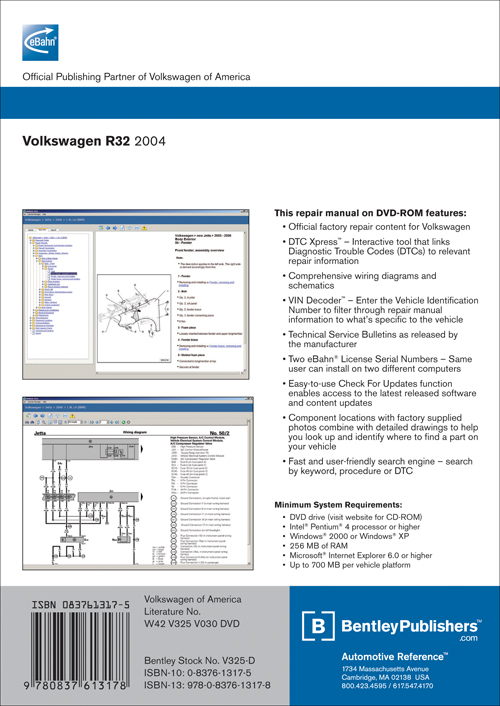 Volkswagen R32: 2004 Repair Manual on DVD-ROM back cover
